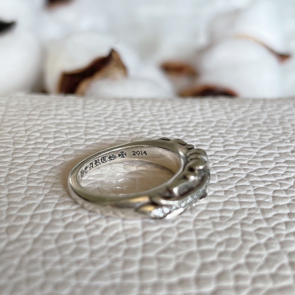 Chrome Hearts Ring Baby Classic Floral Cross Silver 925 Diamond Ring - Picture 13 of 13